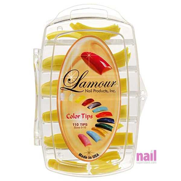 Lamour Colored Nail Tips | Yellow - L08 - Box of 100 tips