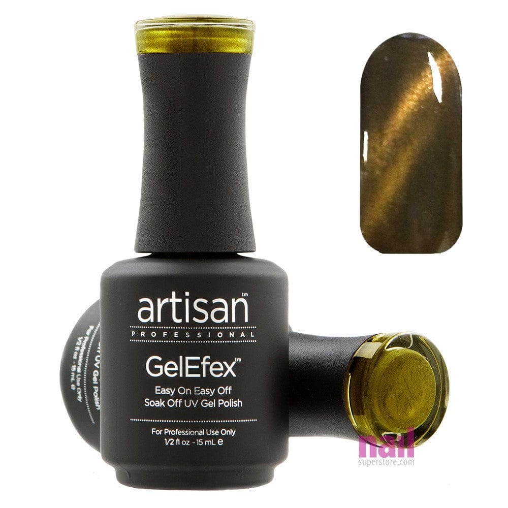 Artisan GelEfex Magnetic Cat Eye Gel Nail Polish | AKA Gold Glamour - 0.5 oz 129989 - The Nail Superstore