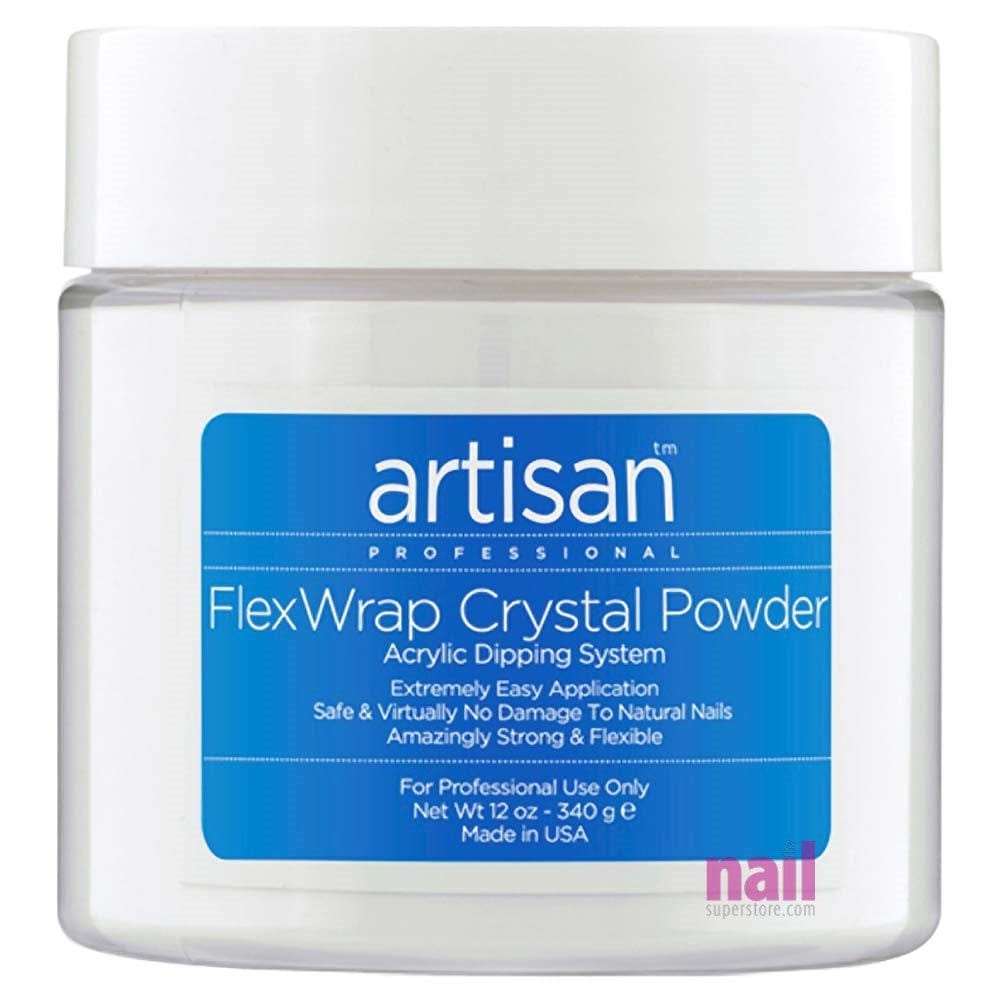 Artisan FlexWrap Crystal Clear Acrylic Dipping Powder | Innovative Non Yellowing Powder - 12 oz 139001 - The Nail Superstore
