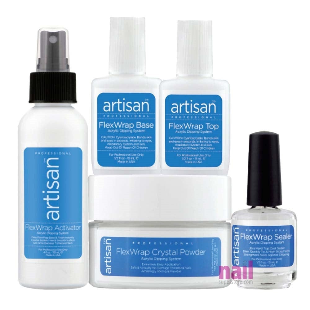 Artisan FlexWrap Acrylic Dipping Powder Pro 5 pcs | Promote Stronger & Healthier Natural Nails - Set 139014 - The Nail Superstore