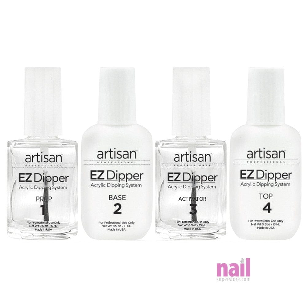 Artisan EZ Dipper Acrylic Nail Dipping System 4 pcs | Basics Kit - Stronger, Thinner, Natural - Set 139089 - The Nail Superstore