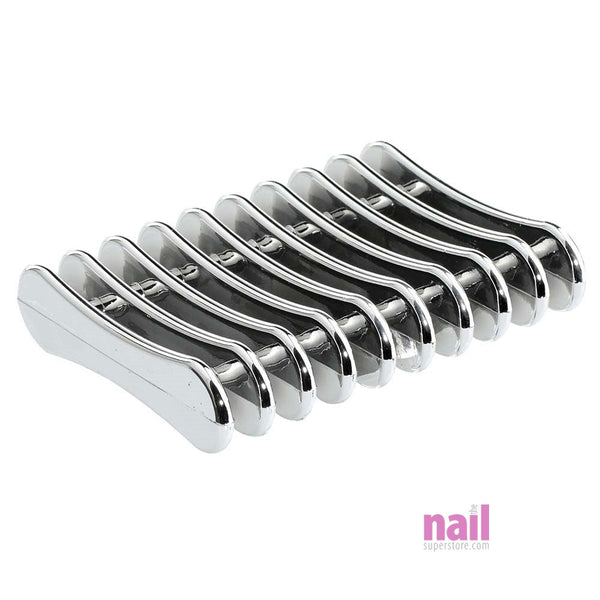 Chrome Nail Brush Holder | 9-Slot - Each