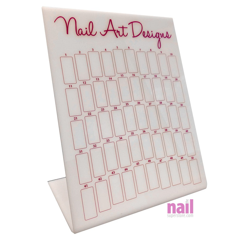 Nail Art Design Display | Clear Acrylic - Display 50 Designs - Each