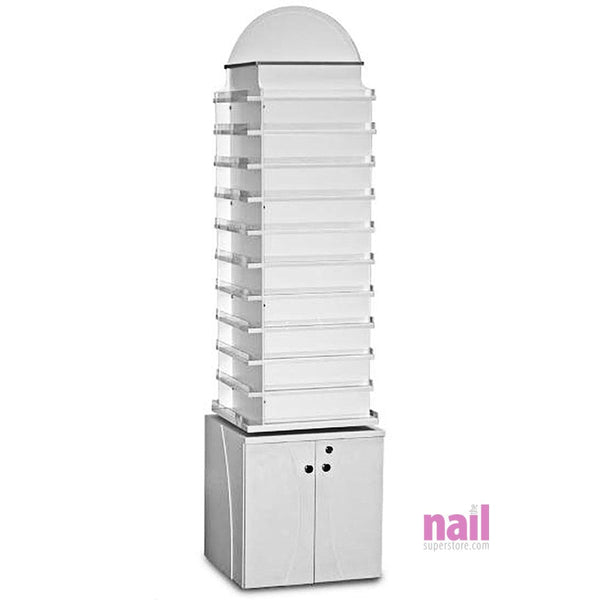 Beverly Nail Polish Center with Cabinet | Floor Display - Holds up to 475 bottles - Each