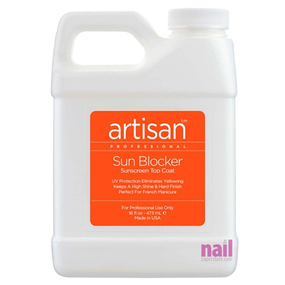 Artisan SunBlocker Sunscreen Top Coat | Guaranteed Non Yellowing - 16 oz 229016 - The Nail Superstore