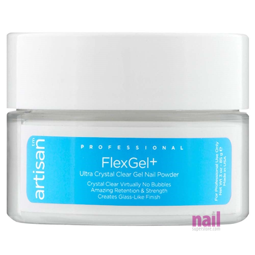 Artisan FlexGel+ Crystal Clear Gel Nail Powder | Bubble Free - 3 oz
