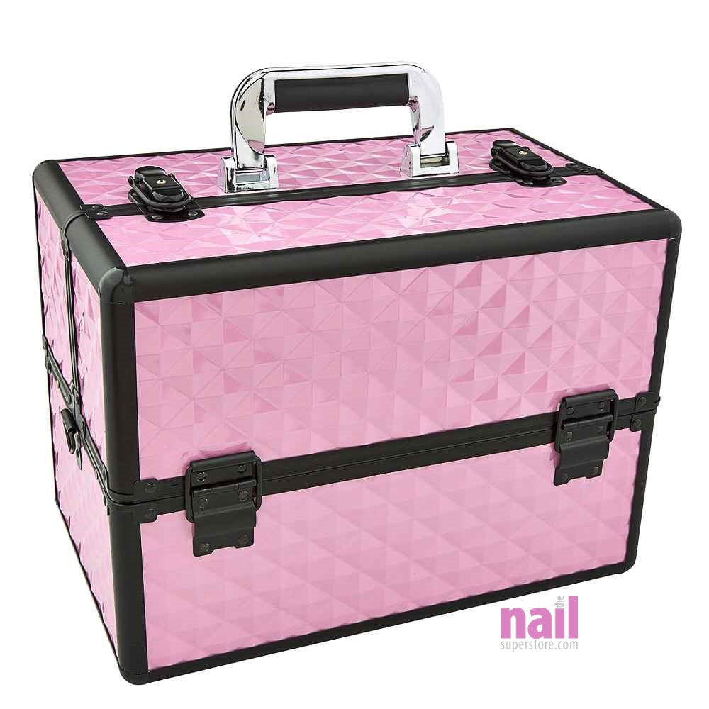 Pink Medium Cosmetic Train Case | Storage & Organizer for Nail Tools & Cosmetics - Each