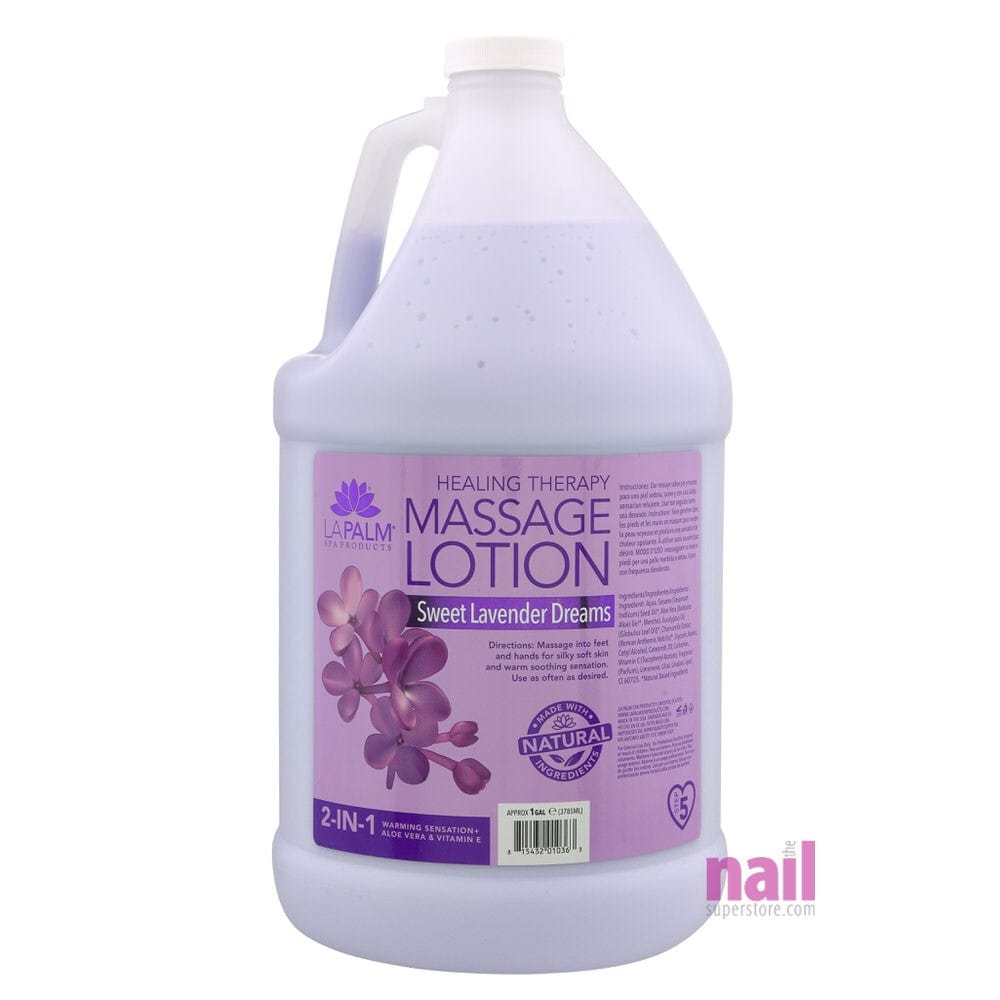 La Palm - Healing Therapy Body & Massage Lavender Lotion | Heals and Rejuvenates Dry Skin - Gallon 310066 - The Nail Superstore