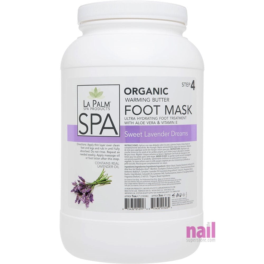 La Palm - Collagen Cream Foot Mask | Lavender Marine - Pro Size - Gallon 320138 - The Nail Superstore