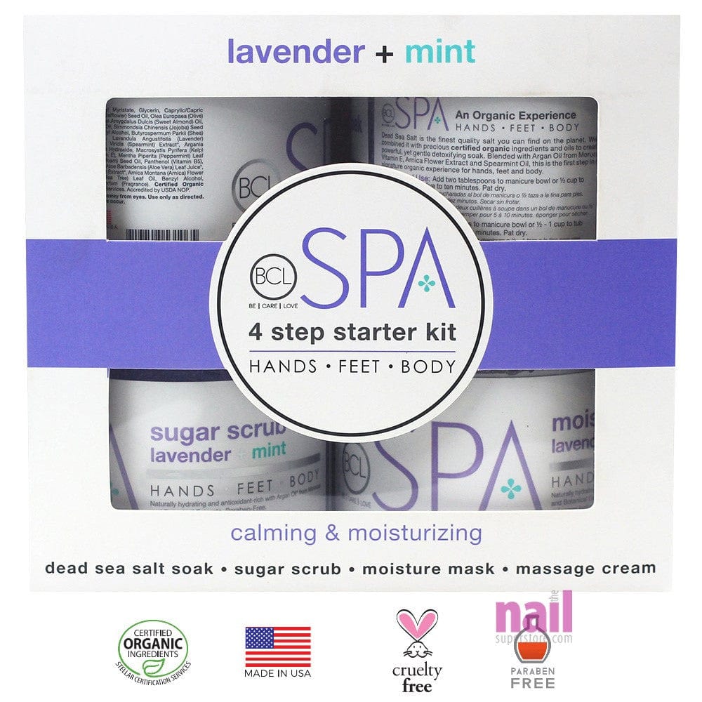 BCL Spa Pro Starter Kit | For Body, Hands, Feet – Lavender & Mint - 4 x 16oz 320315 - The Nail Superstore