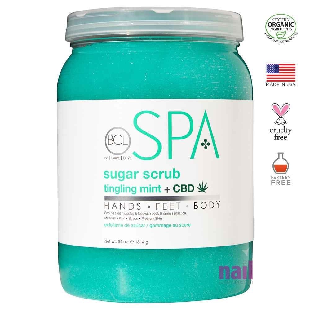 BCL Spa Pedicure Scrub | Tingling Mint & CBD - 64 oz 320322 - The Nail Superstore