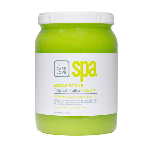 Organic BCL Spa Pedicure Sugar Scrub | Tropical Mojito + Mint Sugar - 64 oz