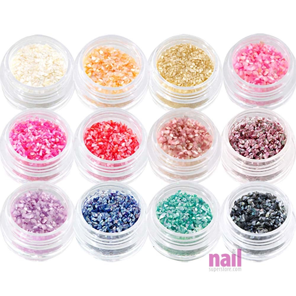 3D Nail Art Special Effect Accessory | Crushed Seashells - 12 x 0.18 oz