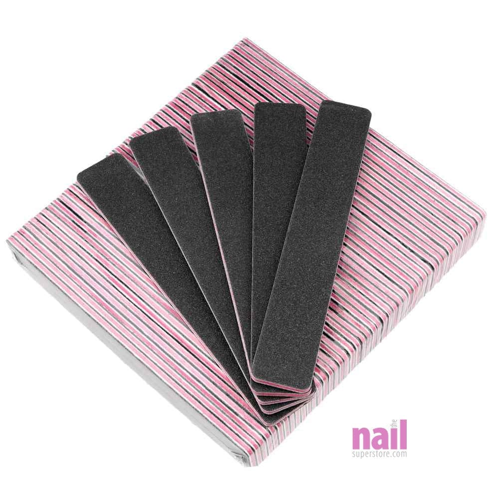 ProMaster Jumbo Professional Nail File | Black Abrasive  - 100/100 Grit - Pack of 50 pieces 410194 - The Nail Superstore