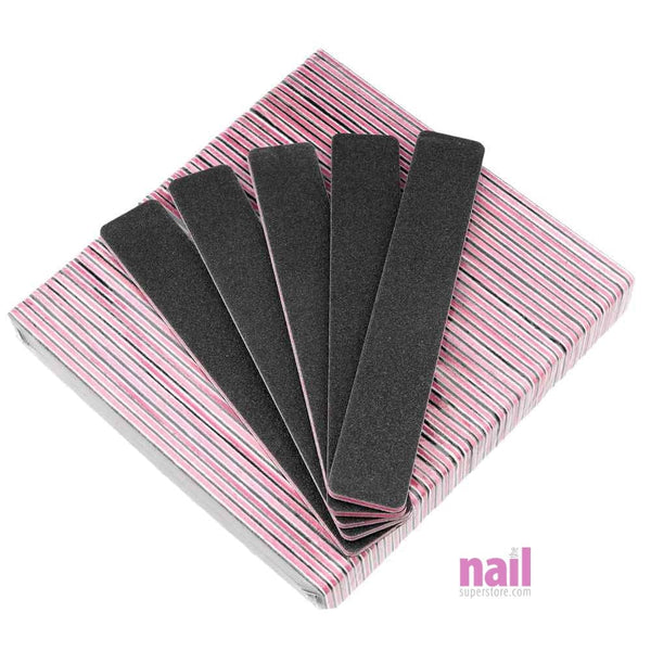 ProMaster Jumbo Professional Nail File | Black Abrasive  - 100/100 Grit - Pack of 50 pieces 410194 - The Nail Superstore