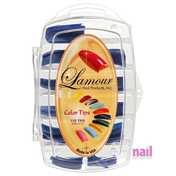 Lamour Colored Nail Tips | Metallic Blue - L12 - Box of 100 tips