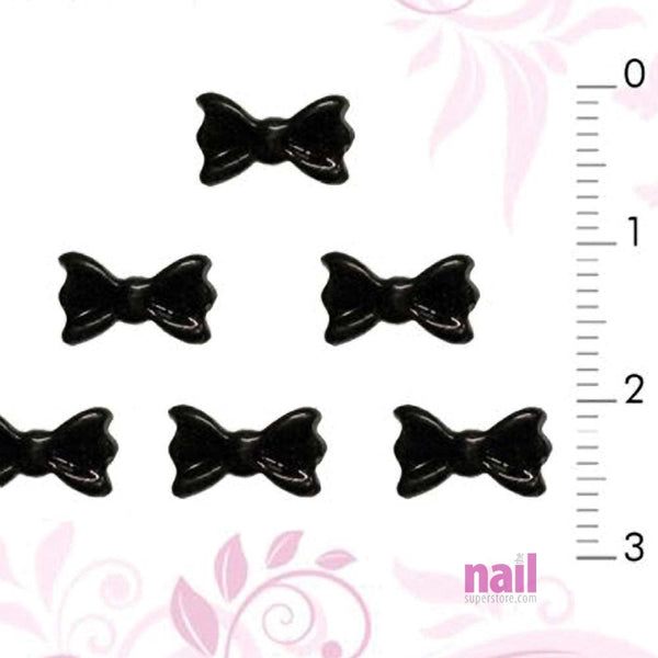 3D Nail Art Designs | Black Nail Bow Tie - Pack of 10 pieces
