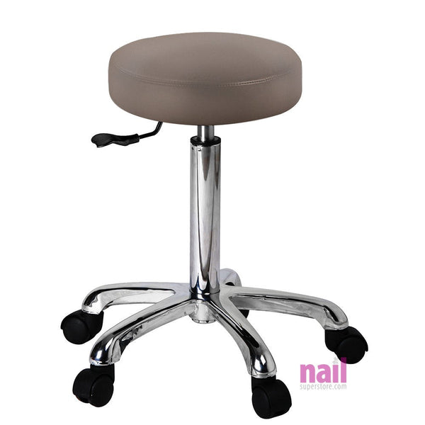 Silver Spa Nail Tech + Pedicure Stool | Perfect for Beauty, Skincare, Salon or Spa Use – Sand - Each