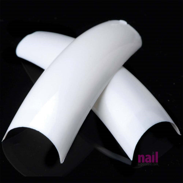 French White Nail Tip | Perfect Smile Line - Perfect Pink & White Nails - Size #8 - 50 pieces