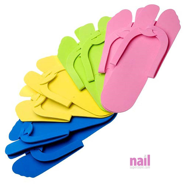 Foam Pedicure Slippers Folding Strap | Soft, Comfy & Reusable - Pair