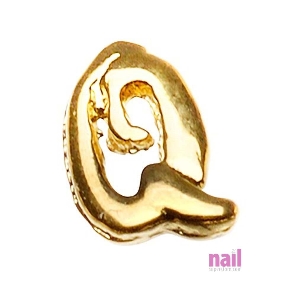 Gold Nail Charms | Q Letter - Pack of 20 pieces 520017 - The Nail Superstore