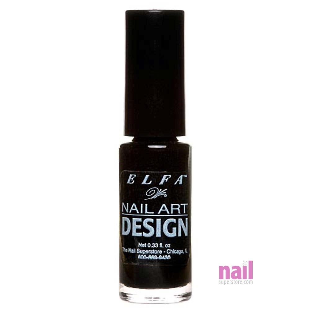 Elfa Nail Art Polish | Black - 0.25 oz 520077 - The Nail Superstore