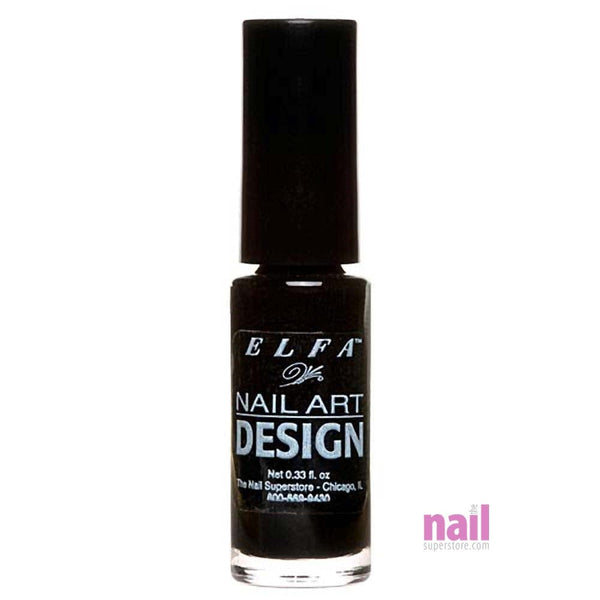 Elfa Nail Art Polish | Black - 0.25 oz 520077 - The Nail Superstore
