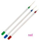 Professional Nail Art Brush 3 pcs Set | Detail, Mini Striper & Long Striper Brush - Set 520124 - The Nail Superstore