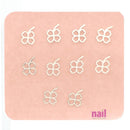 Japanese 3D Nail Charms | Silver Clover - 10 pcs 520471 - The Nail Superstore
