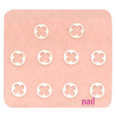 Japanese 3D Nail Charms | Silver Flower in Circle - 10 pcs 520474 - The Nail Superstore