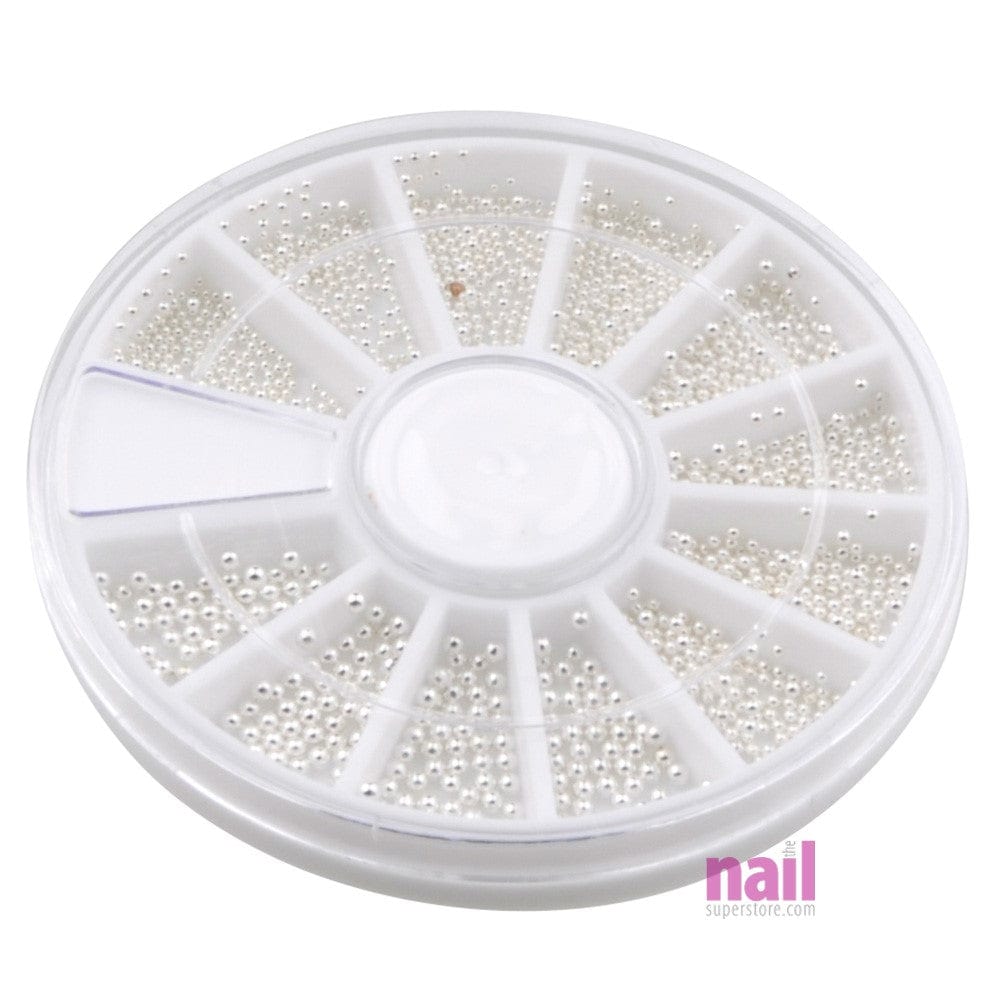 3D Nail Art Caviar Bullion Beads | Assorted Sizes - Silver - Each 520484 - The Nail Superstore
