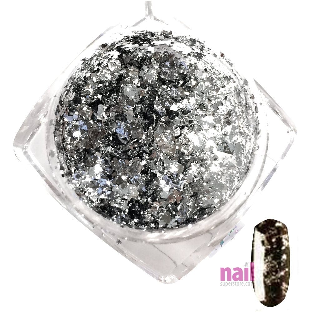 Artisan Nail Art Pigment Flakes | Titanium Silver - Each 520542 - The Nail Superstore
