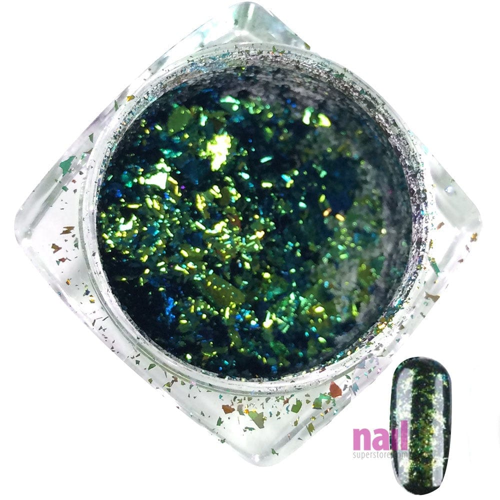 Artisan Nail Art Pigment Flakes | Green Eclipse - Each 520547 - The Nail Superstore