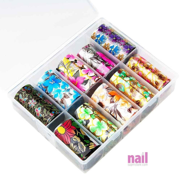 Flower Transfer Foil Nail Art | Pack #2 - Pack 520567 - The Nail Superstore