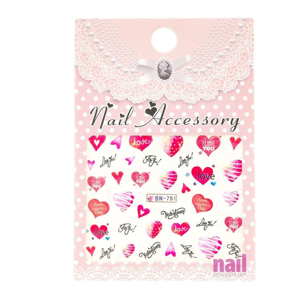Valentine Nail Art Sticker Decal | Pack