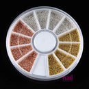 0.8mm Nail Art Mini Beads | Gold, Silver & Rose Color - Pack 521087 - The Nail Superstore