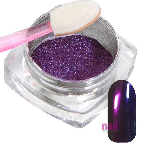 Mirror Chrome Nail Powder | Metamorphosis Pigment for Brilliant Shine Effect – Purple Sparks - Each 529012 - The Nail Superstore