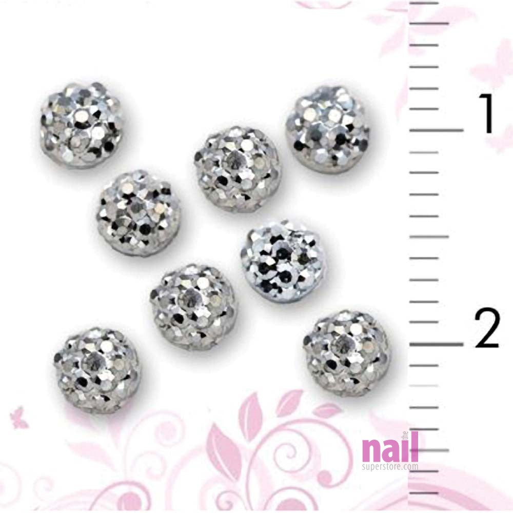3D Nail Art Designs | Silver Dome - Pack of 100pcs