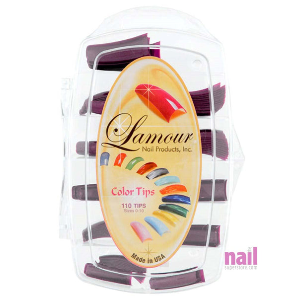 Lamour Colored Nail Tips | Amalden Red - L44 - Box of 100 tips