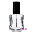 Alt Tag: Empty Clear Nail Polish Bottle W/Cap And Brush | Refills Nail Polish, Cuticle Oil, Top Coat - 0.5 Oz clear refill bottle with cap brush