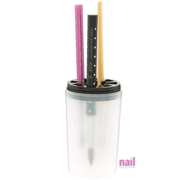Nail Brush Cleaner Jar | Safely Clean 8 Brushes at Once - Each 610211 - The Nail Superstore