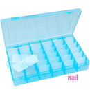 36 Grids Adjustable Plastic Nail Art Supply Storage Box | Blue - Each 610276 - The Nail Superstore