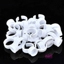 Disposable Plastic Ring for Nail Art, Eyelash Glue, Tatoo Ink | 2 Slots - Pack of 20 pcs 610317 - The Nail Superstore
