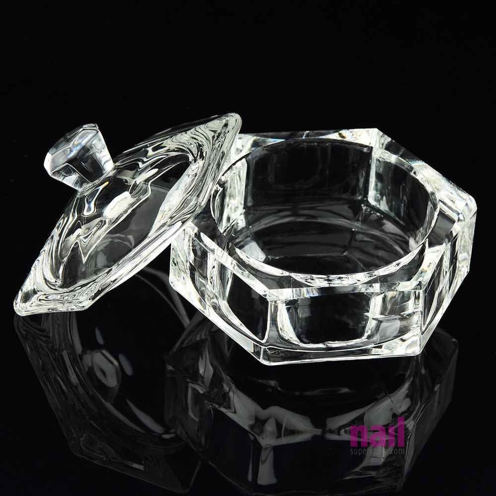 Hexagon Crystal Glass Dappen Dish Container | Size 2 oz - Each 610325 - The Nail Superstore