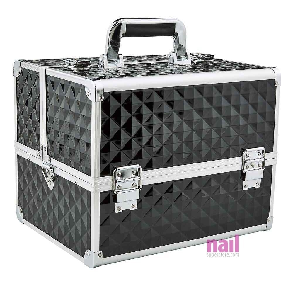 Black Large Cosmetic Train Case | Storage & Organizer for Nail Tools & Cosmetics - Each 610333 - The Nail Superstore