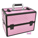 Pink Medium Cosmetic Train Case | Storage & Organizer for Nail Tools & Cosmetics - Each 610334 - The Nail Superstore