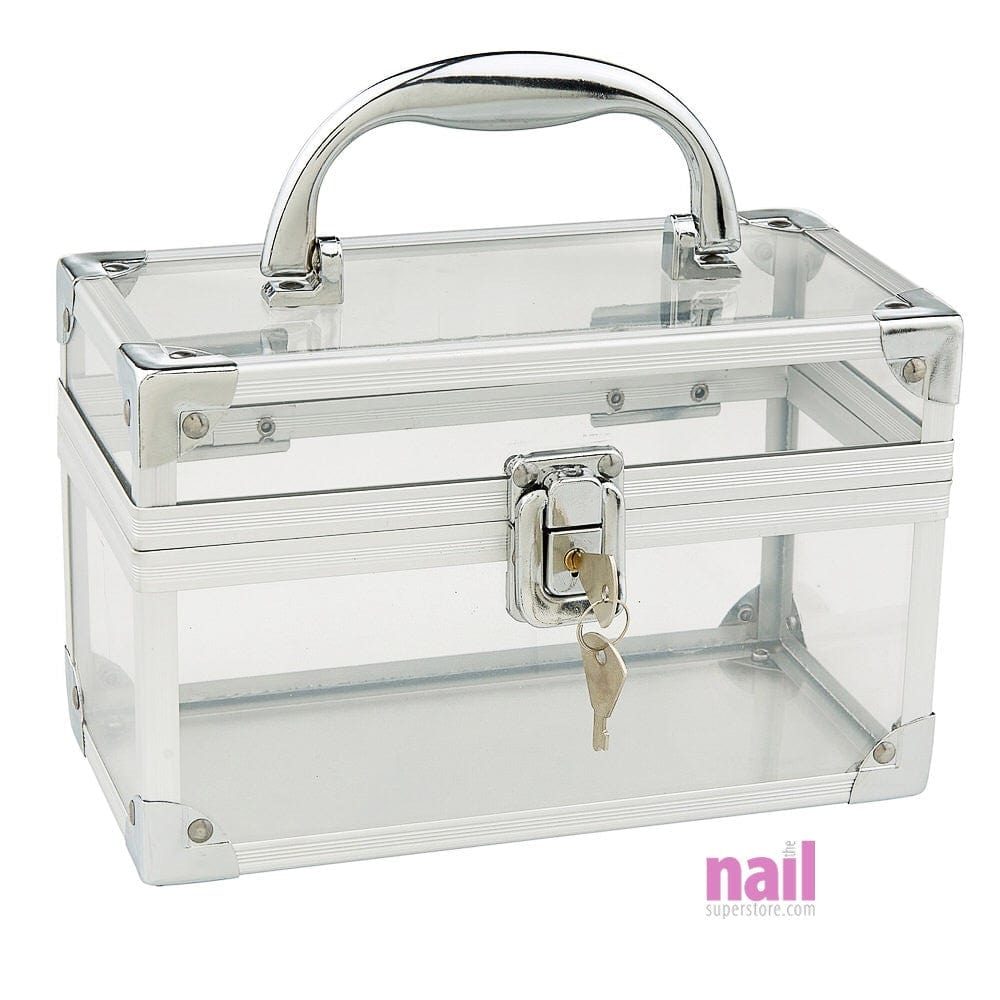 Clear Small Cosmetic Train Case | Storage & Organizer for Nail Tools & Cosmetics - Each 610349 - The Nail Superstore