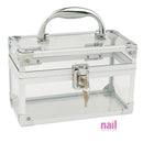 Clear Small Cosmetic Train Case | Storage & Organizer for Nail Tools & Cosmetics - Each 610349 - The Nail Superstore