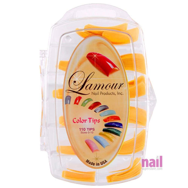 Lamour Colored Nail Tips | Brilliant Yellow - L55 - Box of 100 tips