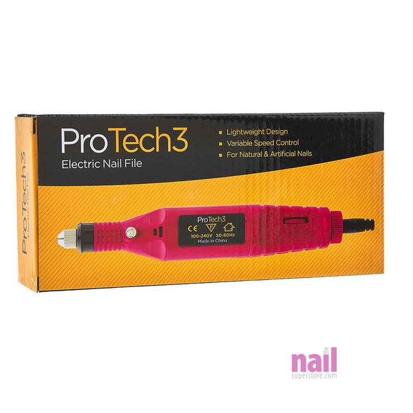 ProTech3 Electric Nail Drill | File & Buff Natural or Artificial Nails - 110-240V - Each